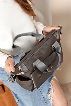 Kadın Kolon Askılı Elden Tutmalı Çok Cepli Çanta