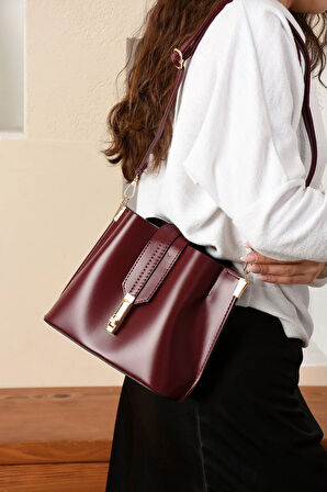 Kadın 3 Bölmeli Elden Tutmalı Omuzdan Asmalı Kaliteli Çanta