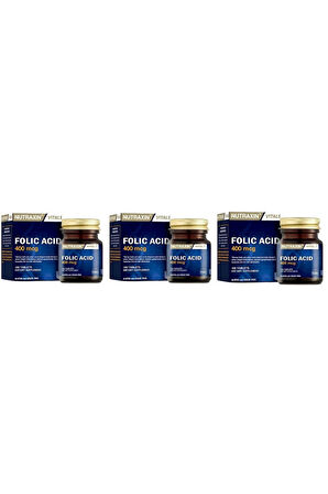 Nutraxin Folik Asit 400 Mcg 100 Tablet 3 Adet
