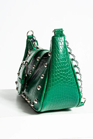 Bony ma zımbalı timsah desenli kol çantası