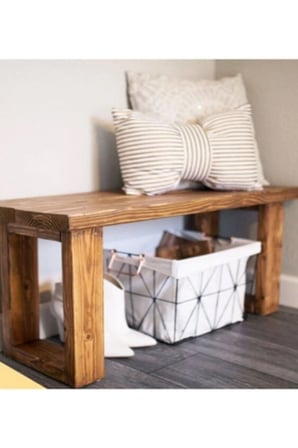 DizyWood Masif Ahşap Bank Bench 120 x 30 cm – Dekoratif Oturma Bankı