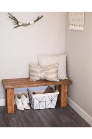 DizyWood Masif Ahşap Bank Bench 120 x 30 cm – Dekoratif Oturma Bankı