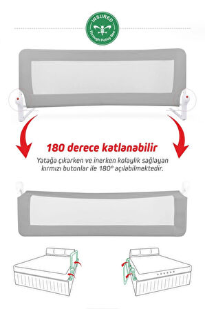 Bebek Güvenlik Yatak Bariyeri 150 cm Gri
