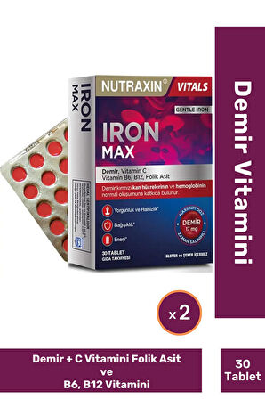 Nutraxin Iron Max 30 Tablet 2 Adet