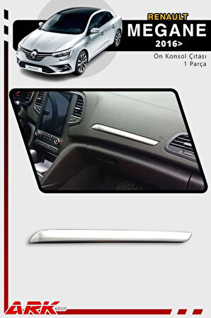 Renault Megane 4 2016-2020 Uyumlu Ön Konsol Çıtası Paslanmaz Çelik Krom Taşlı