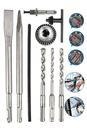 Dkt2645 Metal Dişli Şanzıman Kırıcı Delici Darbeli Matkap 2-26mm Hilti 5.5 J 4500w + Mandren Hediye