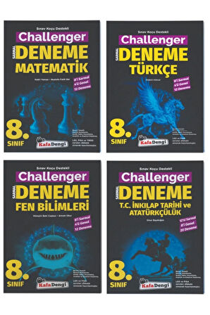 Kafadengi Yayınları 8. Sınıf Matematik + Türkçe + Fen Bilimleri + Inkılap Tarihi Challenger Deneme