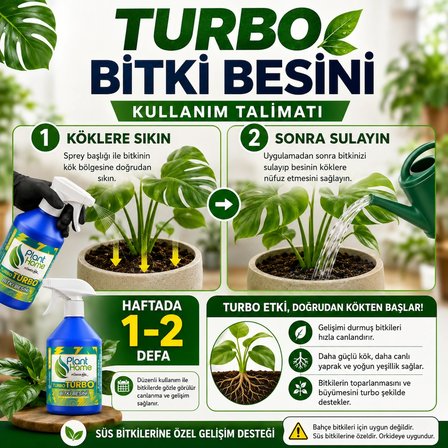 Turbo Bitki Besini Sprey Yaprak ve Kök Destekleyici 500 ml