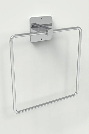 Kare Yapışkanlı Gümüş Kare Havluluk Banyo Havlu Kare Pratik Askılık