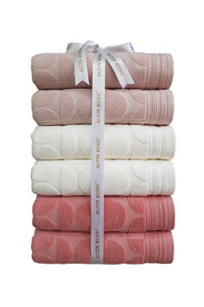 Özdilek Circular Havlu 6 adet- Kiremit Krem Bej