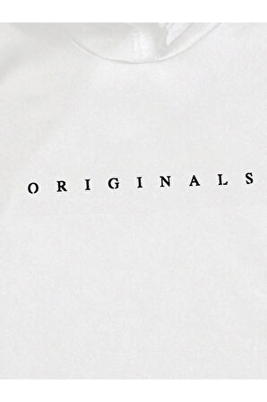 Kız\Erkek Çocuk Beyaz Originals Baskılı Kapşonlu Sweatshirt