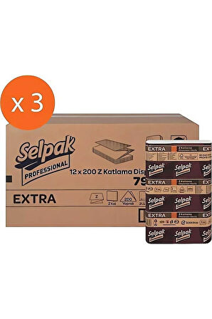 Extra Z Katlama Dispenser Havlu 200'lü 36 Paket 86905302378411