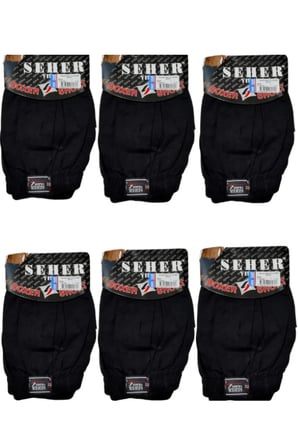 6 Lı Paket Yıldızı Pamuklu Penye Düğmeli Erkek Boxer 0008