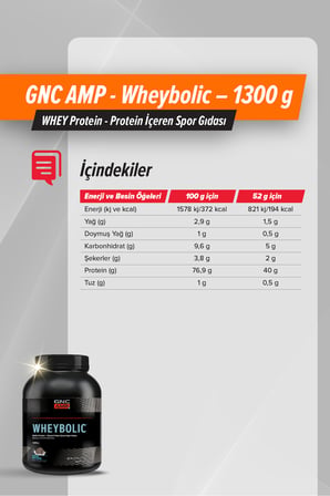 AMP - Wheybolic – 1300 g (25 servis) - Bisküvi ve Krema Aromalı