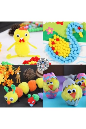 Karışık Renkli (20mm) Peluş Ponpon (50 Adet)