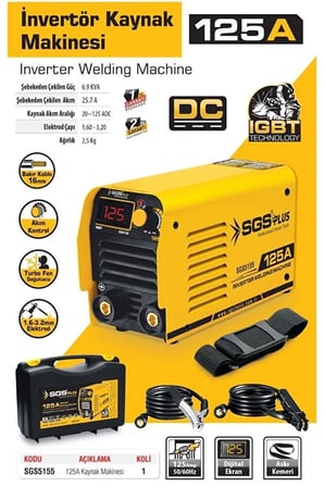 SGS 5155 Profesyonel 125 Amper İnvertör Kaynak Makinesi IGBT Dijital Ekran