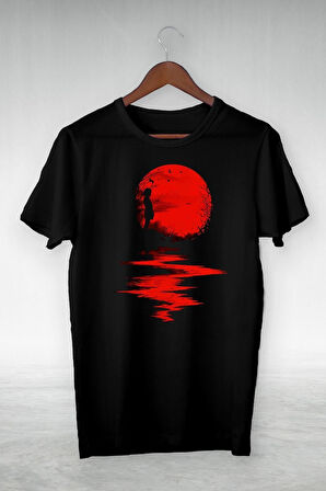 Beyaz Dolunay İllustrasyon T-shirt garalio