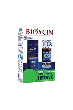Biotin Şampuan 300 Ml + Biotin ve Çinko İçeren Takviye Edici Gıda 60 Tablet Set