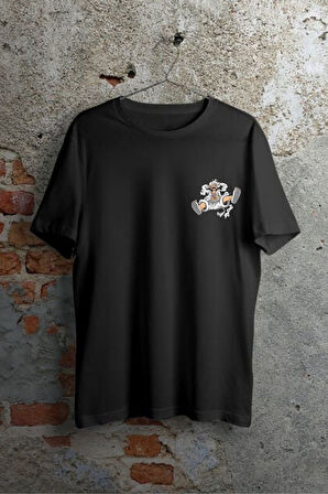 Unisex Oversize One Piece Monkey Nika Gear  Anime Baskılı  Bisiklet Yaka T-shirt