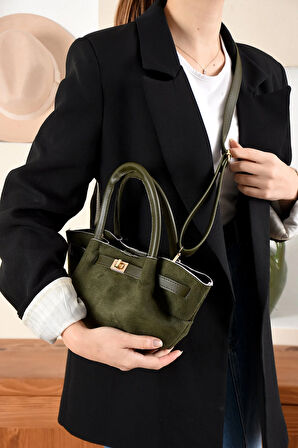 Kemer Detay Kadın Minik Nubuk El çantası