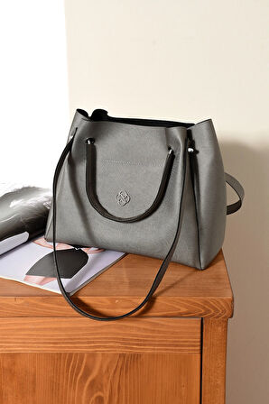 Lüks Büyük Kapasiteli Demir Kulplu Omuz Çantası