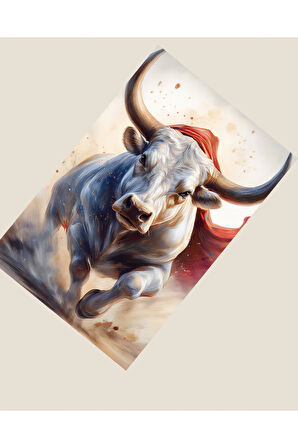 Çerçevesiz Poster , Dijital Baskı Soyut , Boğa "Hür" , Salon Ofis Dekorasyon , Poster