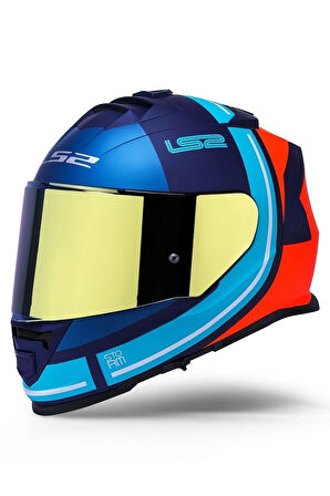 Storm 2 Slant Mat Mavi Turuncu Kask