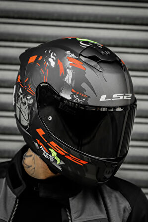 STREAM 2 ANGRY MONKEY MAT SİYAH-KIRMIZI KASK