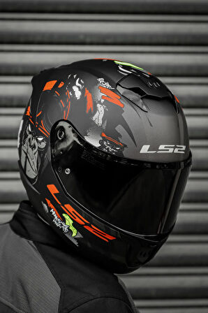 STREAM 2 ANGRY MONKEY MAT SİYAH-KIRMIZI KASK