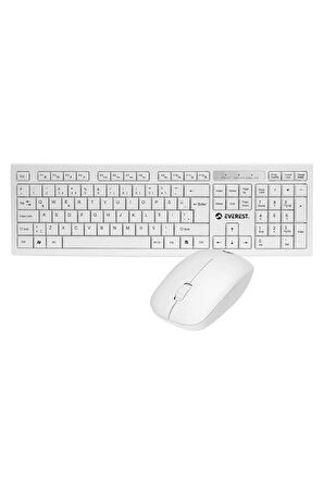 Klavye + Mouse Set Kablosuz Slm Q USB Beyaz 34504 KM-6121 0500