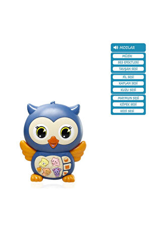 Oyuncak Işıklı ve Sesli Müzikli Baykuş Bebek Piyanosu Mor VR-B855-102A