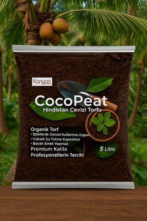 Hindistan Cevizi Torfu %100 Doğal Torf - Cocopeat Hindistan Cevizi Lifi - Doğal Bitki Toprağı