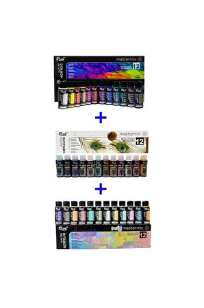 Mastermix Mega Elite Akrilik Boya Seti 36 Renk Canlı- Pastel- Metalik Renkler