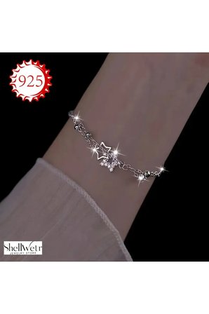 Starwhirl Yıldızlı 925 Gümüş Bileklik gümüş yıldız bileklik Sevgiliye verilecek güzel gümüş hediye