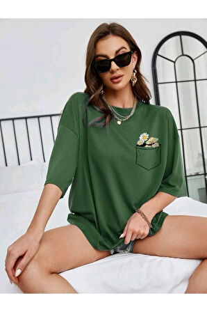 Unisex Pamuk Bisiklet Yaka Boyfriend Örme GARALİO T-shirt