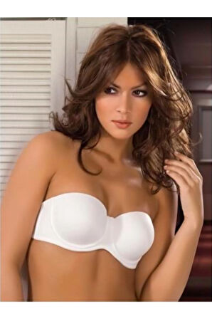 Bonnie (BEYAZ) Dolgusuz Desteksiz Klasik Straplez Sütyen Kadın Iç Giyim