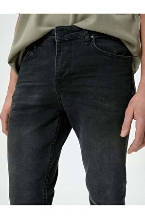 Skinny Fit Kot Pantolon - Michael Jean 4SAM40005ND SİYAH