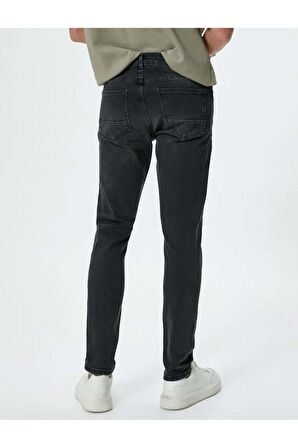 Skinny Fit Kot Pantolon - Michael Jean 4SAM40005ND SİYAH