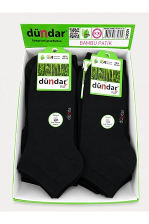 Erkek Bambu Patik Çorap 12’li Paket Siyah 40-44 Dikişsiz 4 Mevsim