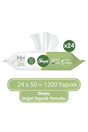 Sleepy Doğal Organik Pamuklu Temizlik Havlusu 24x50 1200 Yaprak