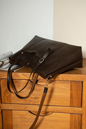 Kadın Çapraz Askılı Kaliteli Deri Büyük Çanta