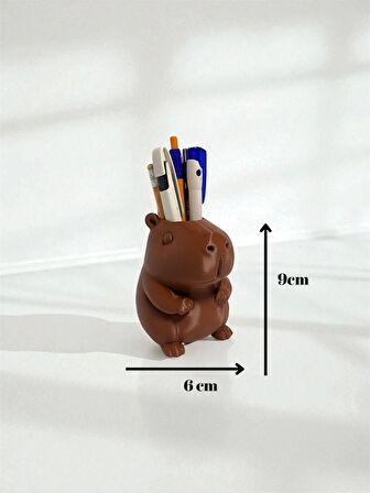 Kapibara Kalemlik Figür Sevimli Capybara Masaüstü Organizer Kırtasiye Ofis Hediyesi