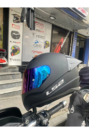 Rapıd 2 Mat Siyah Kask - Gökkuşağı Vizör Spoiler