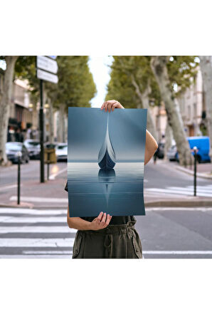 Çerçevesiz Poster Mavi Gemi