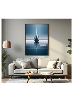 Çerçevesiz Poster Mavi Gemi