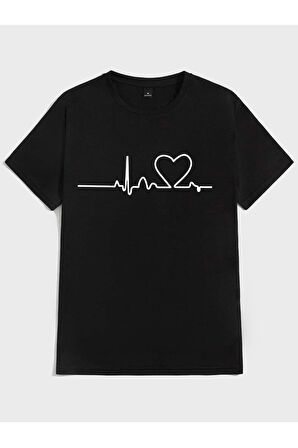 LUNAVISTA Kalp Atışı Baskılı unisex T-shirt