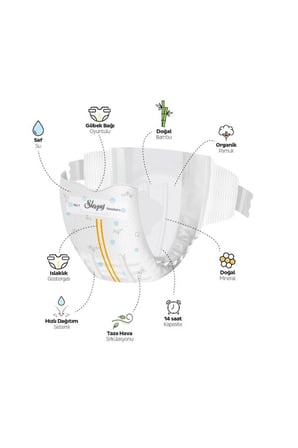 Sleepy Bio Natural Premium Plus Airbag Comfort Ultra Paket Bebek Bezi 1 Numara Newborn 256 Adet