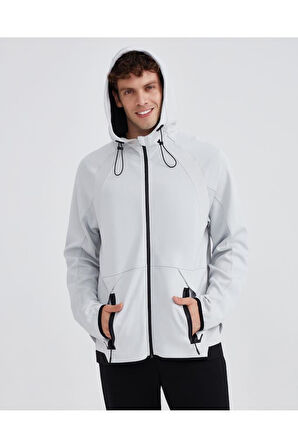 M 2Xi-Lock Full Zip Hoodie Sweatshirt Erkek Gri Fermuarlı Eşofman Üstü S232184-043