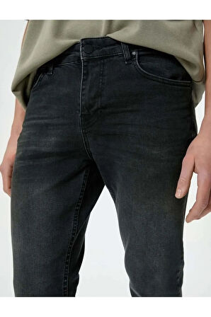 Skinny Fit Kot Pantolon - Michael Jean 4SAM40005ND SİYAH