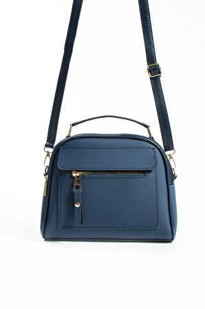 Orijinal Kadın Çapraz Ve Elde Ayarlanabilir Askılı Deri Dokulu Üç Gözlü Büyük Omuz Ve El Çantası